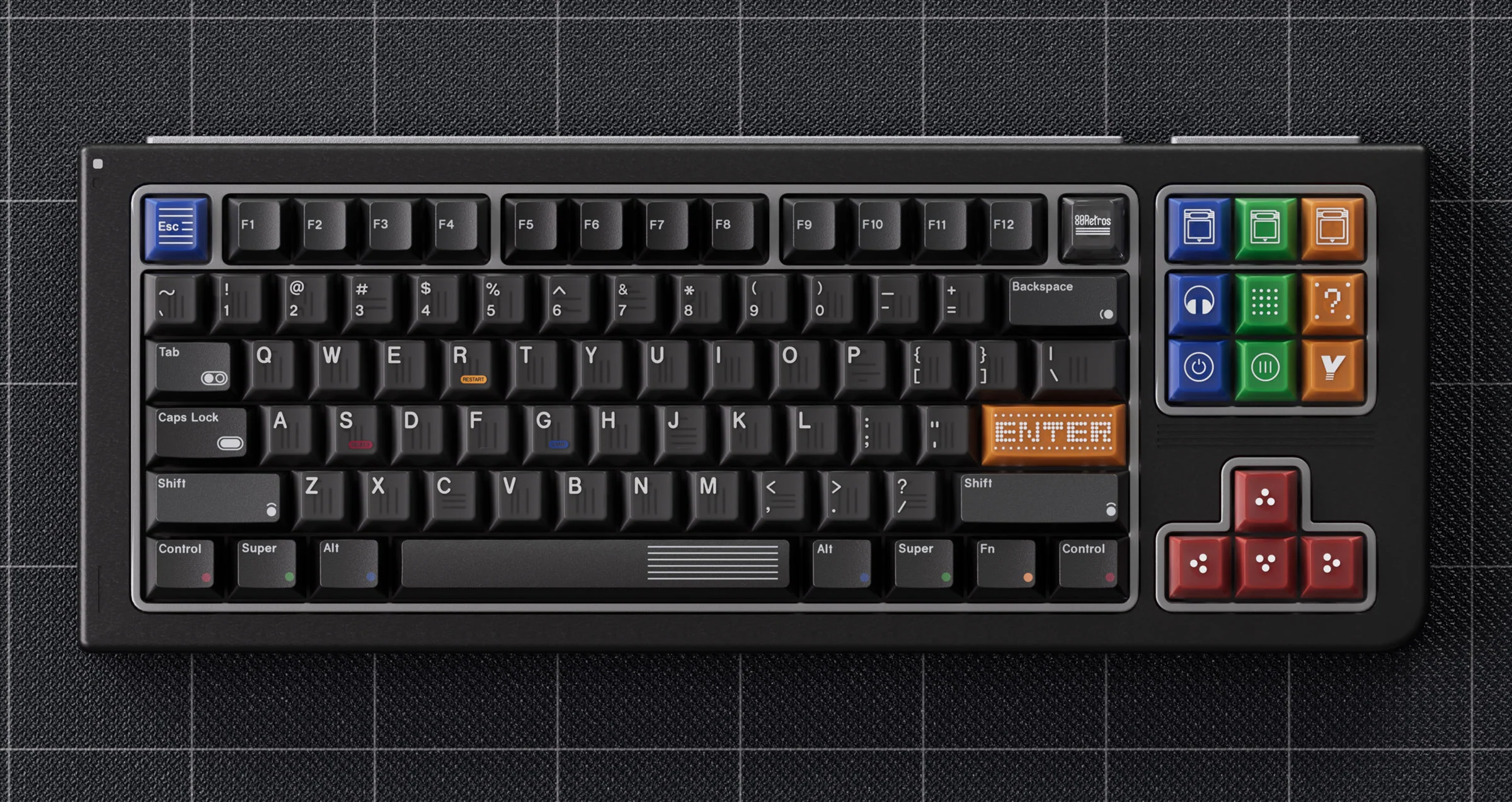 80Retros Game 1989 Black Translucent Keycap Set - Image 4