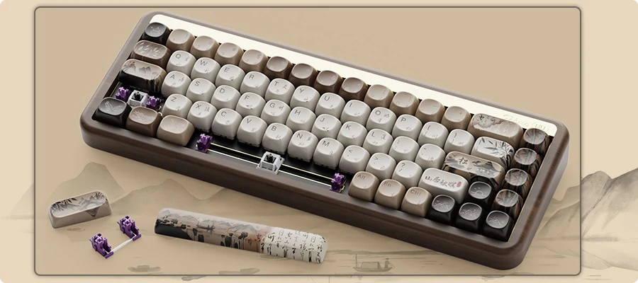 Akko MU01 Mountain Seclusion 65% Hotswap Wireless RGB Wood Keyboard - Image 7