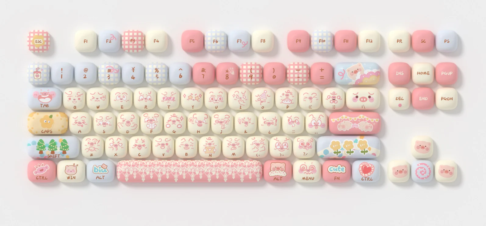 Akko Piggy Party 139 Key MOG Profile Dye Sub PBT Keycap Set - Image 11