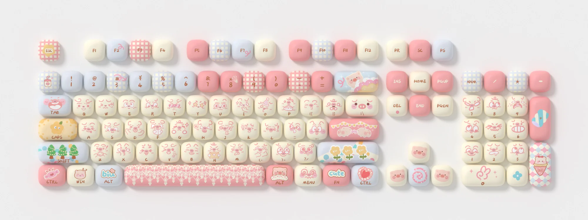 Akko Piggy Party 139 Key MOG Profile Dye Sub PBT Keycap Set - Image 12