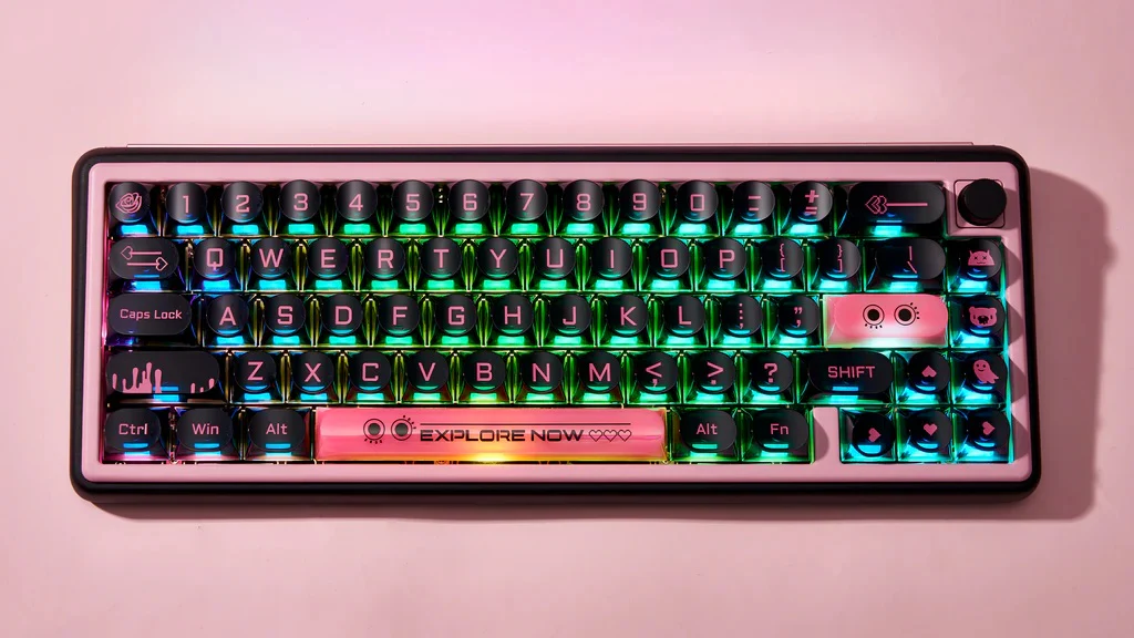 Chilkey Dark Blush 170 Key DDA Profile Dye Sub PC Keycap Set - Image 8