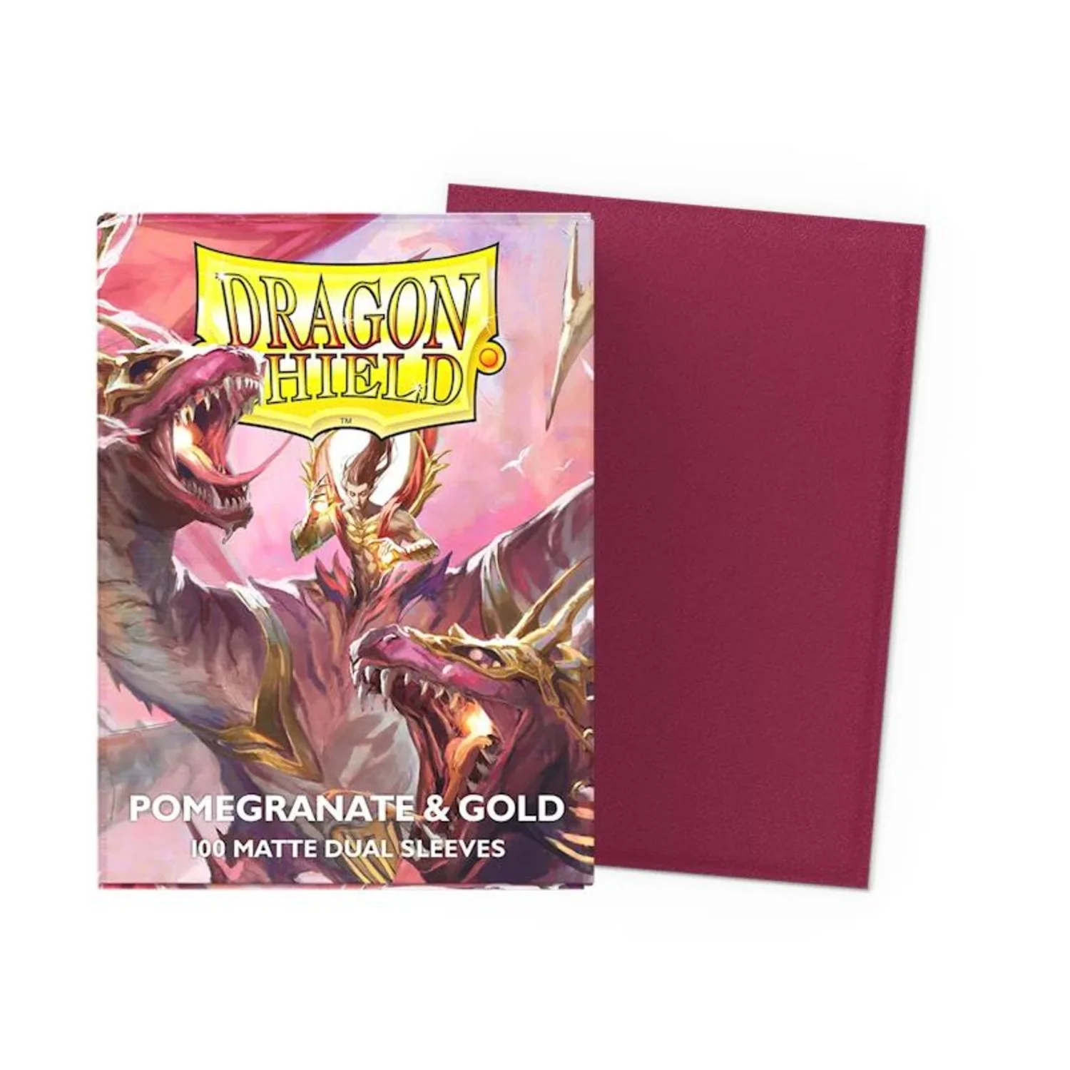 Dragon Shield Standard Matte Dual 25th Anniversary Special Edition Card Sleeves Pomegranate and Gold 100ct - Image 2