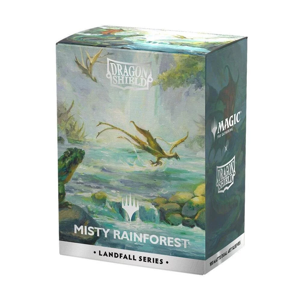 Dragon Shield Standard Matte Dual Art Magic The Gathering Landfall Series Card Sleeves Misty Rainforest 100ct - Image 2
