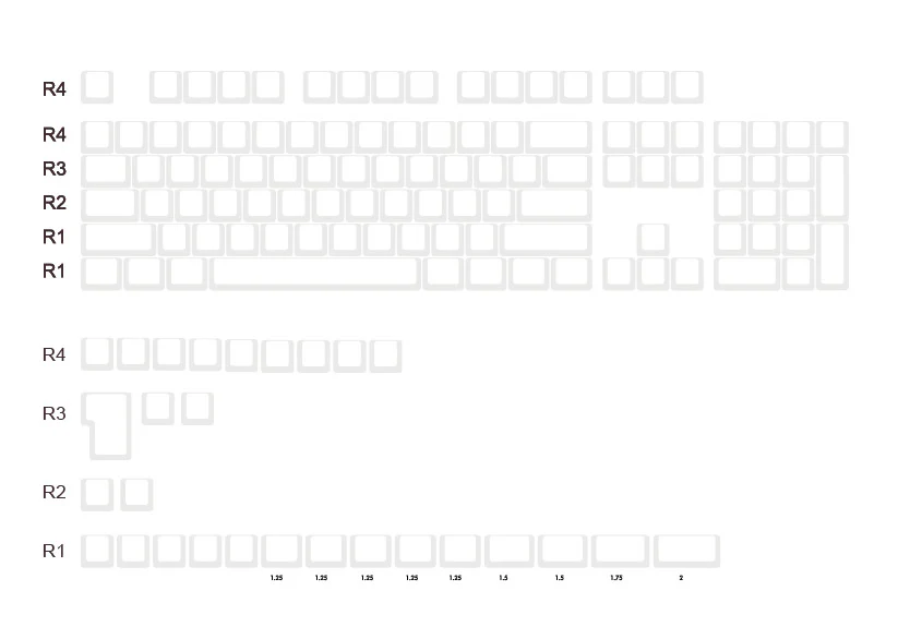 Ducky White Blank 132 Key MDA Profile PBT Keycap Set - Image 6