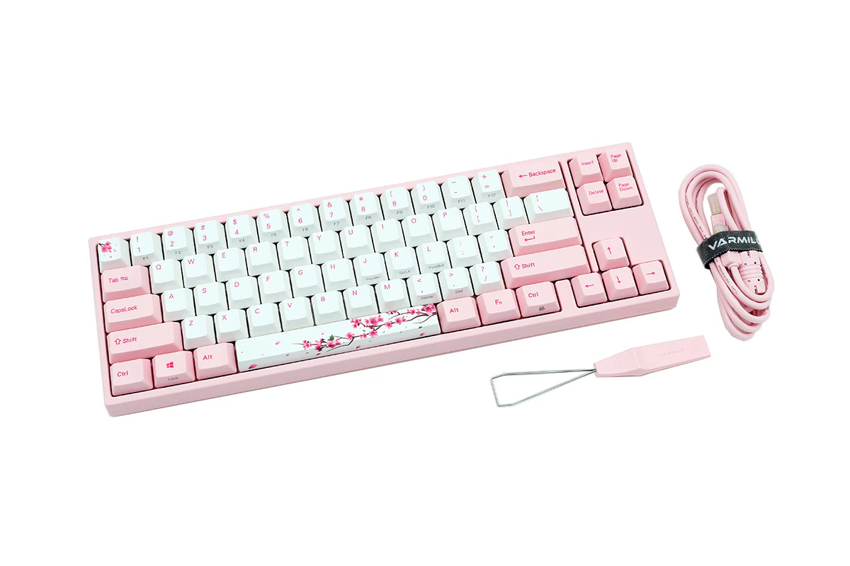 Ducky x Varmilo Miya Pro Sakura Pink LED 65% Dye Sub PBT Mechanical Keyboard - Image 4