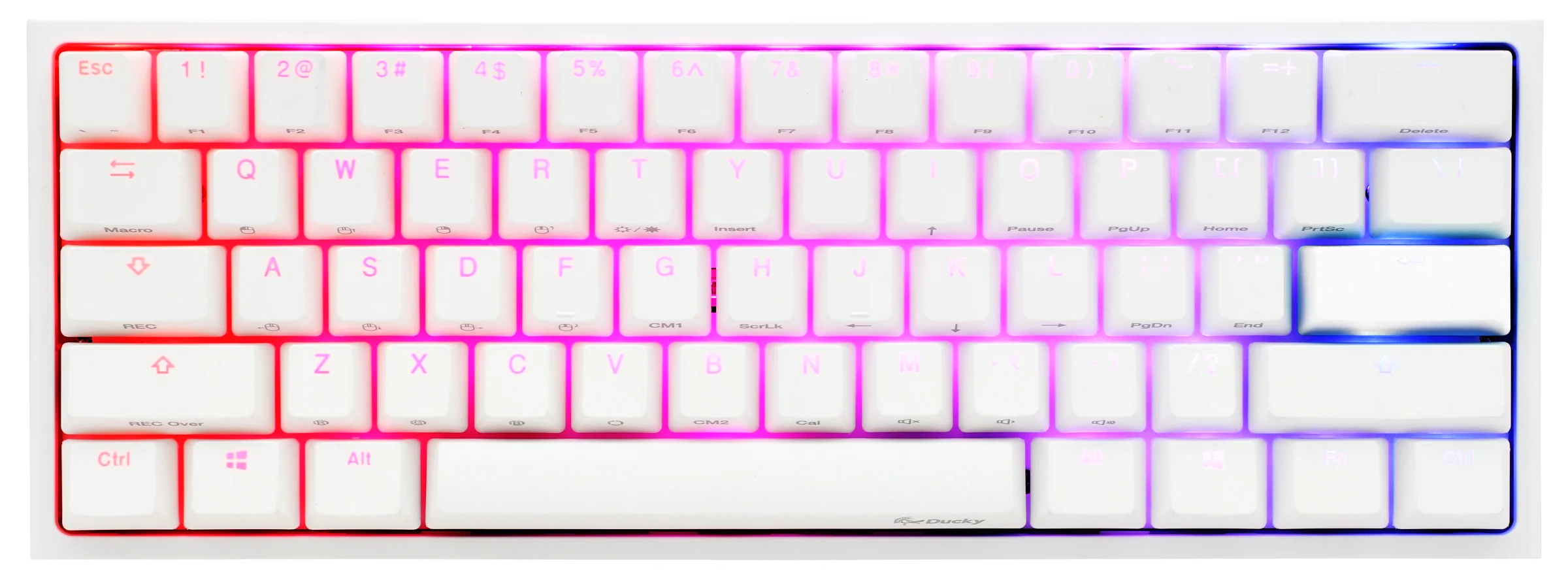 Ducky One 2 Mini Pro Pure White RGB LED 60% Double Shot PBT Mechanical Keyboard - Image 11
