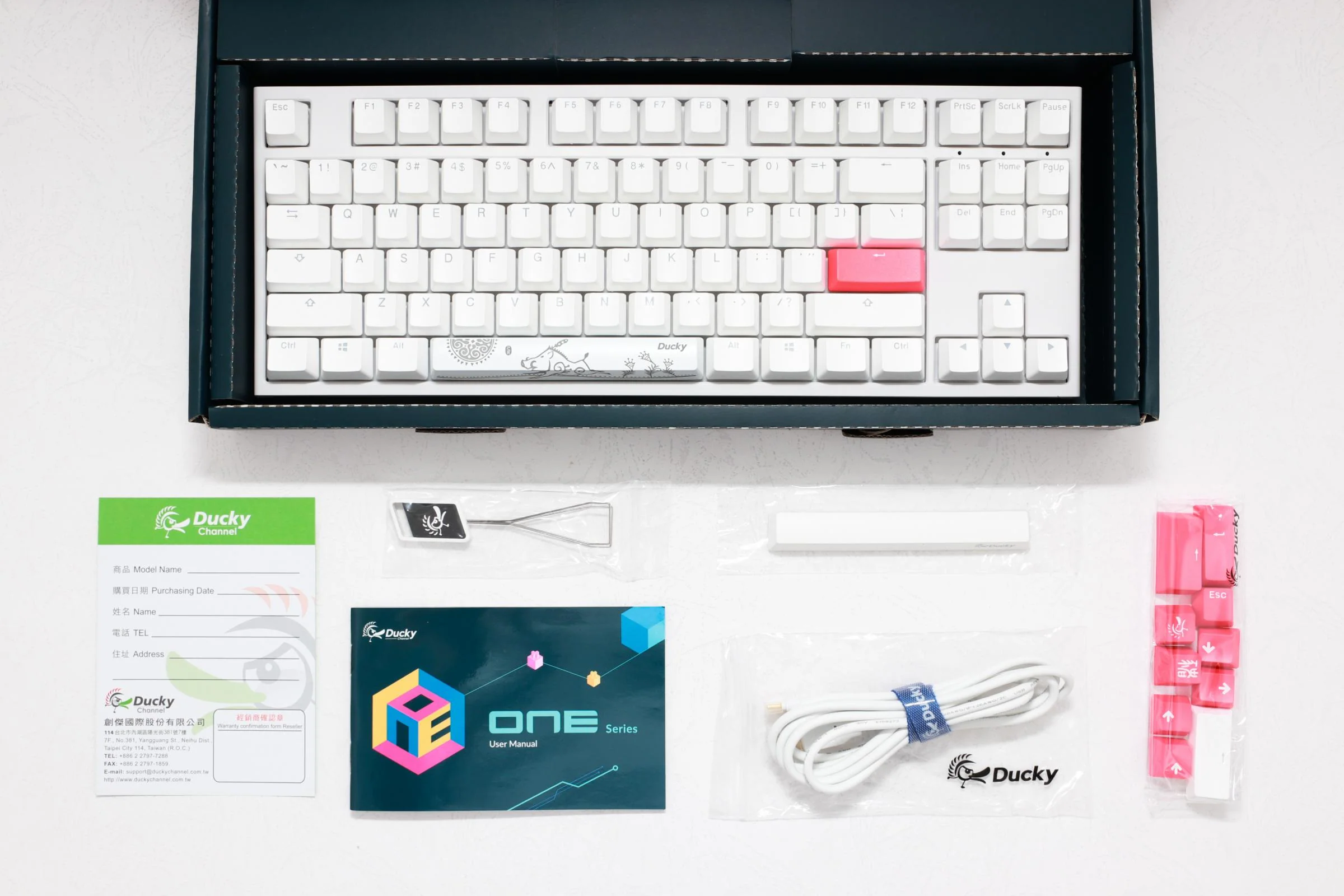 Ducky One 2 TKL RGB Pure White RGB LED Double Shot PBT Mechanical Keyboard - Image 14