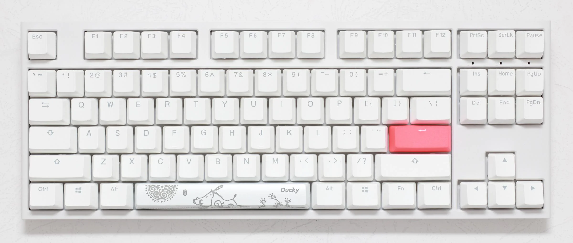 Ducky One 2 TKL RGB Pure White RGB LED Double Shot PBT Mechanical Keyboard - Image 2