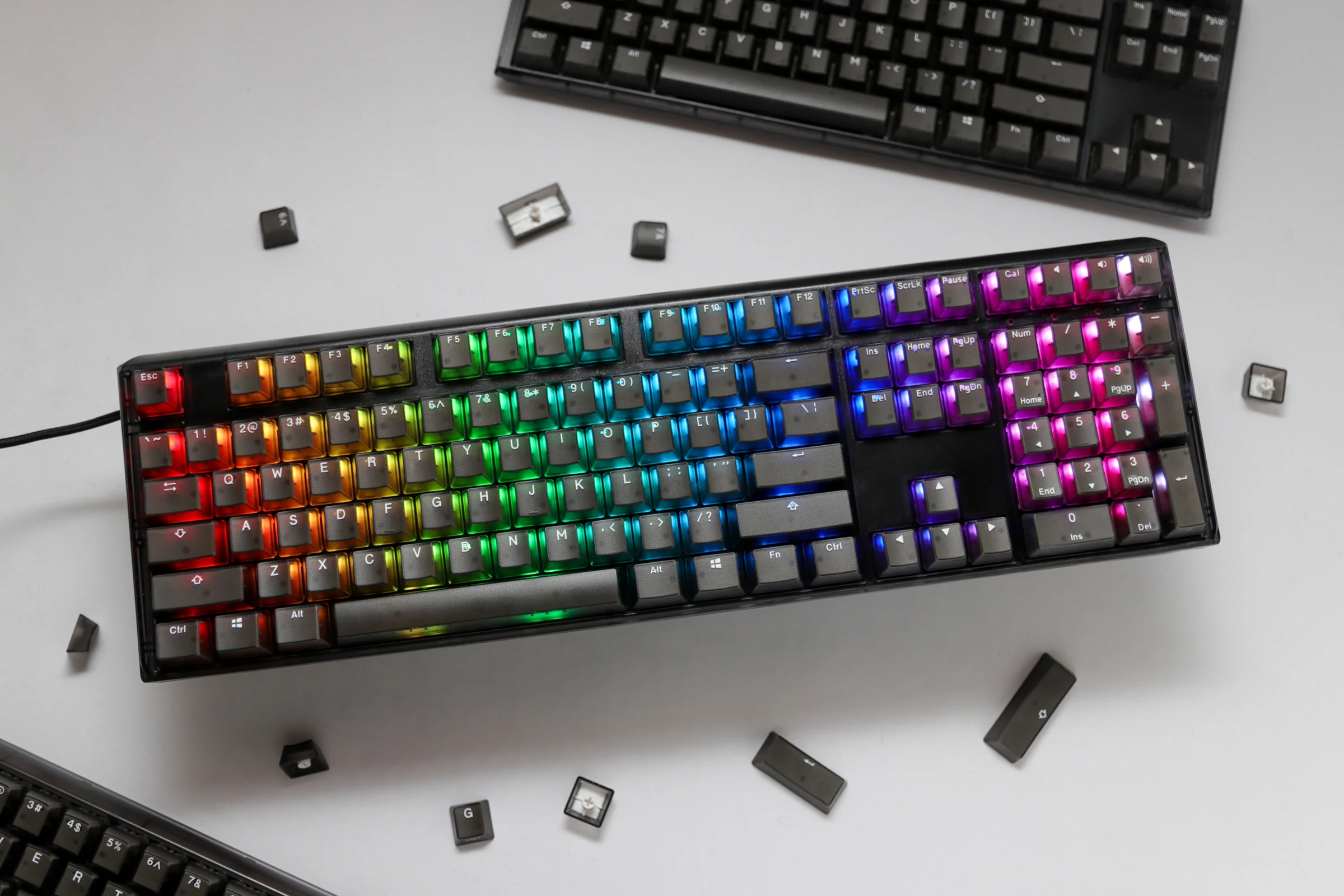 Ducky One 3 Aura Clear Black Hotswap RGB Double Shot ABS Mechanical Keyboard - Image 7
