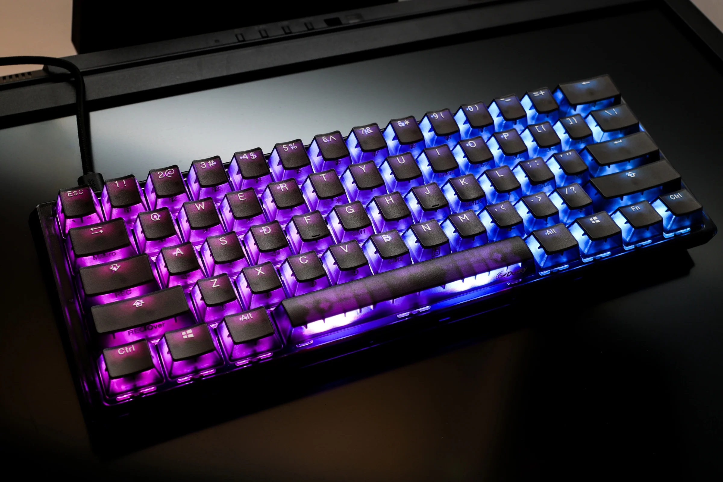 Ducky One 3 Mini Aura Clear Black 60% Hotswap RGB LED Double Shot ABS Mechanical Keyboard - Image 9