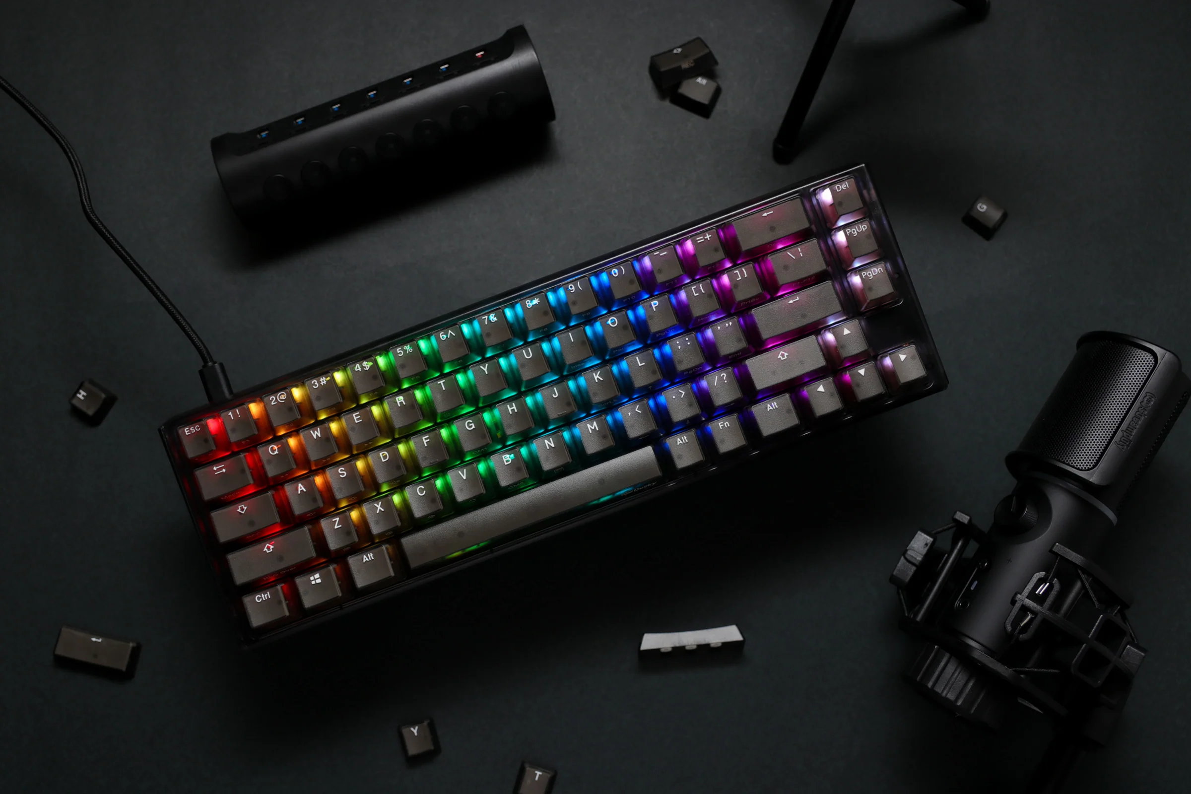 Ducky One 3 SF Aura Clear Black 65% Hotswap RGB Double Shot ABS Mechanical Keyboard - Image 10
