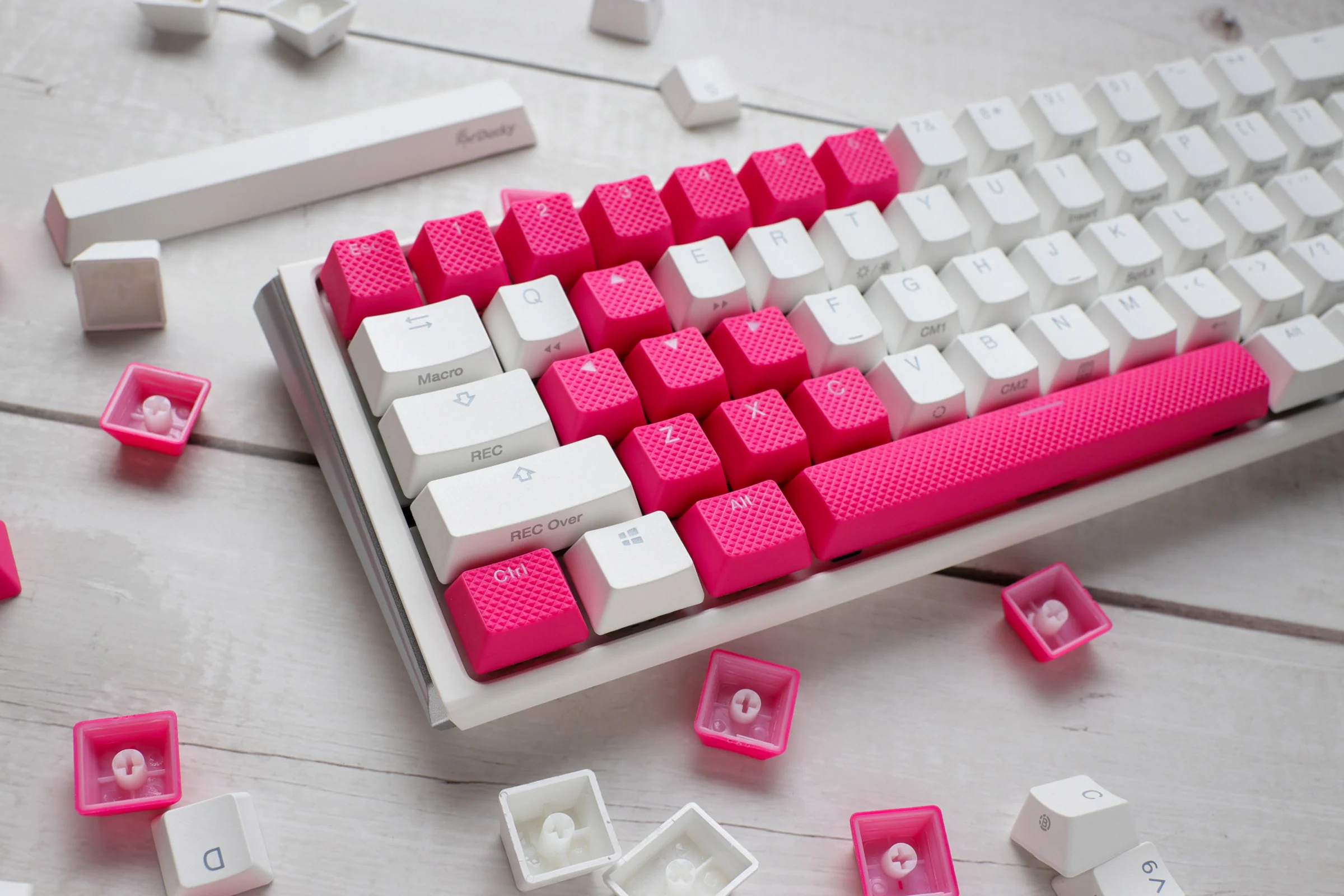 Ducky Pink Backlit 31 Key OEM Profile Double Shot ABS Rubber Keycap Set - Image 2