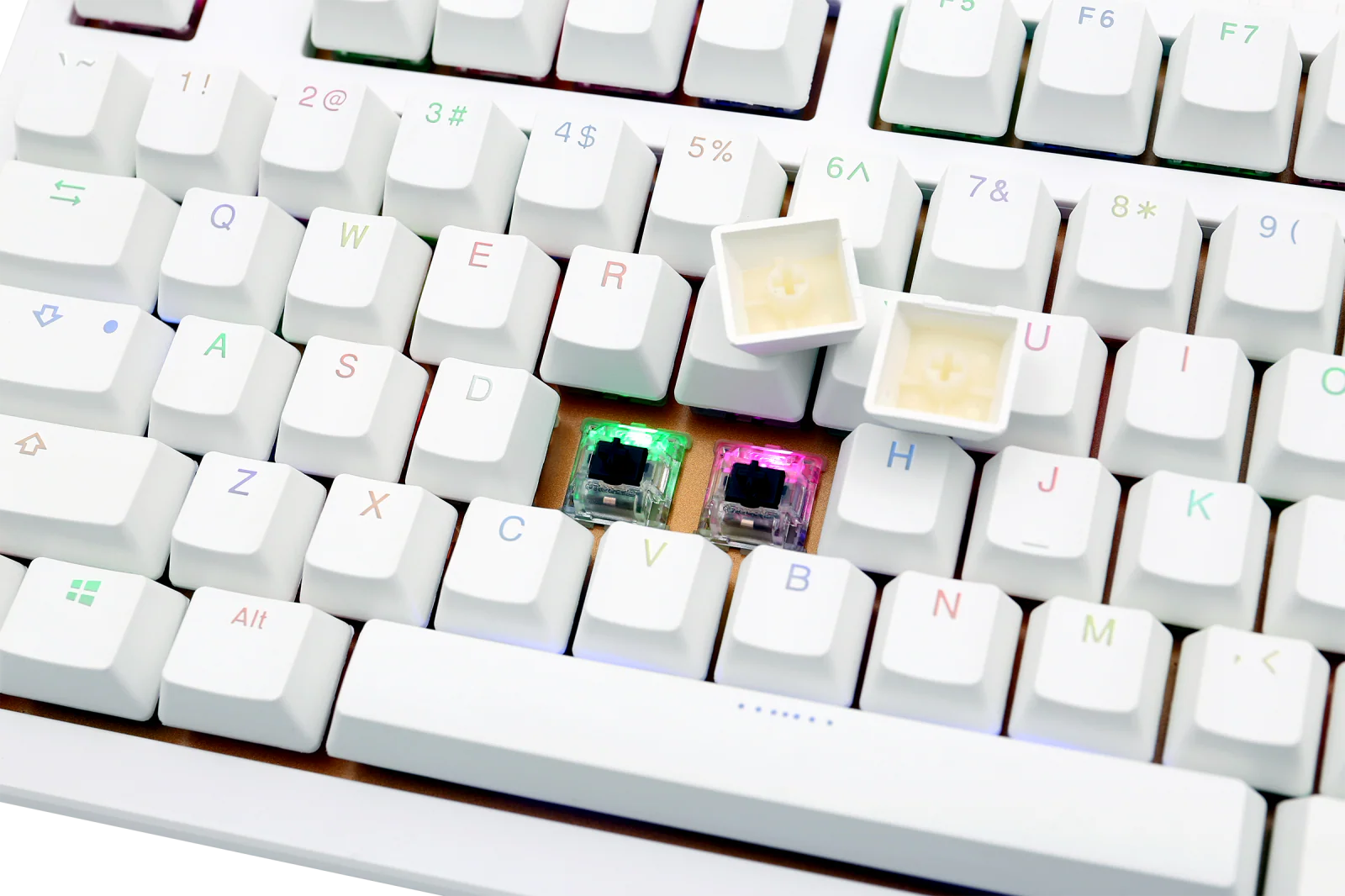 Ducky Shine 6 Golden White RGB LED Double Shot PBT Mechanical Keyboard - Image 5