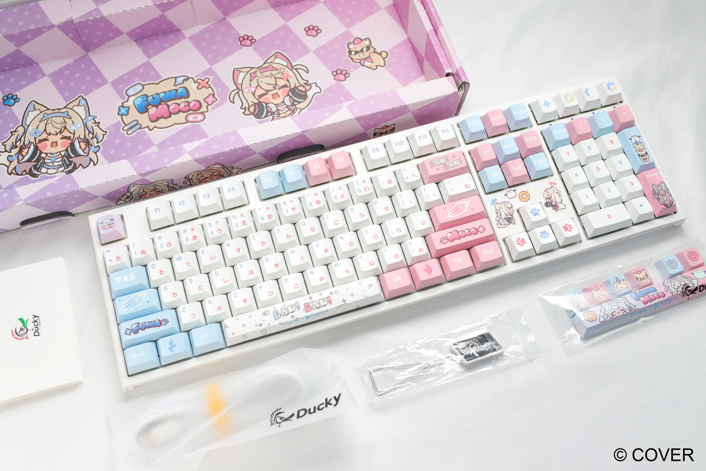 Ducky x hololive En Fuwamoco Limited Edition One 2 Pro RGB Keyboard and Desk Mat Set - Image 6