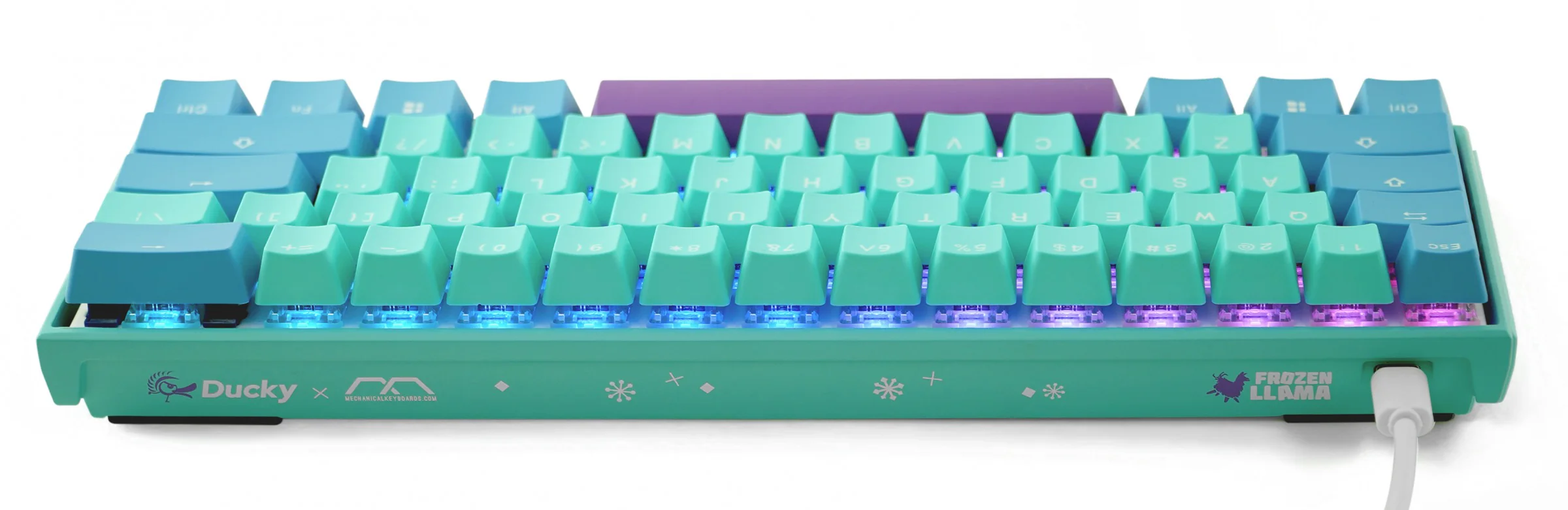 Ducky x MK Frozen Llama Mecha Mini v2 RGB LED 60% Double Shot PBT Mechanical Keyboard - Image 4