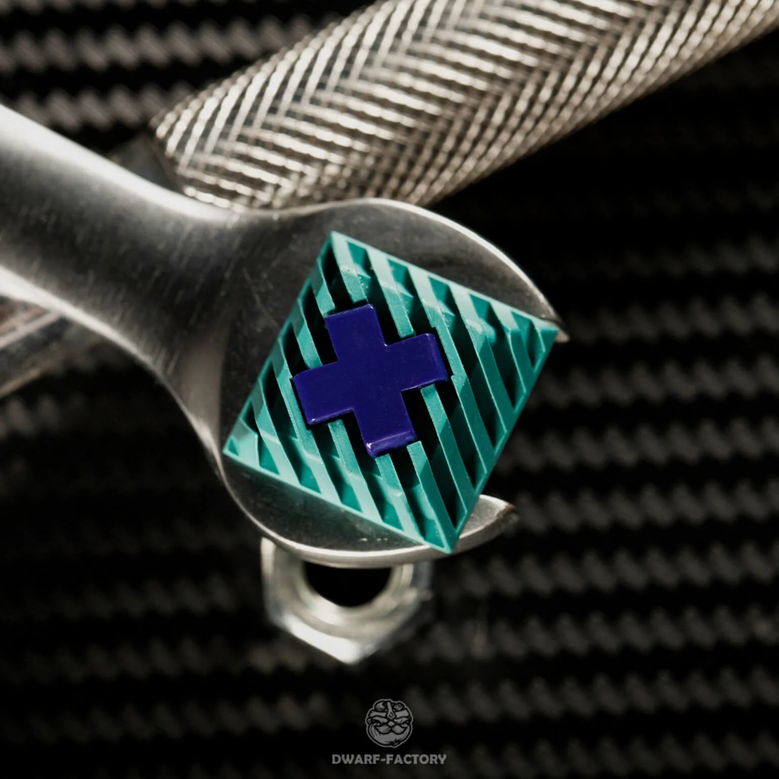 Dwarf Factory Base xXx Cyan OEM Profile Artisan Keycap - Image 4