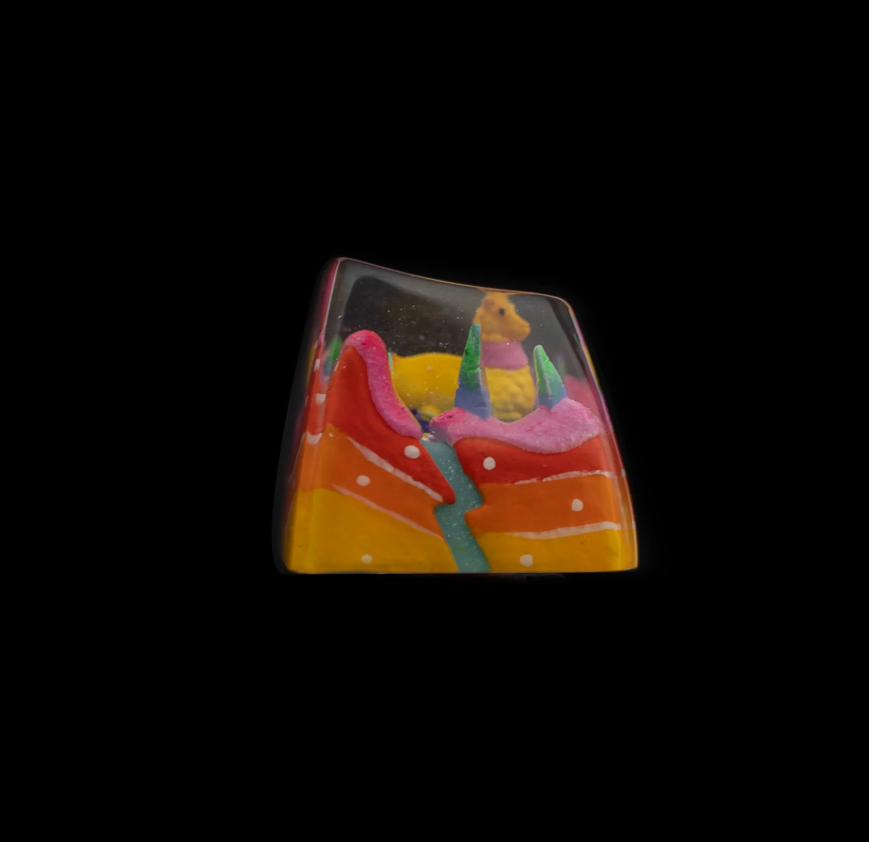 Dwarf Factory x MK Rainbow Llama Artisan Keycap SA Profile Resin Artisan Keycap - Image 8
