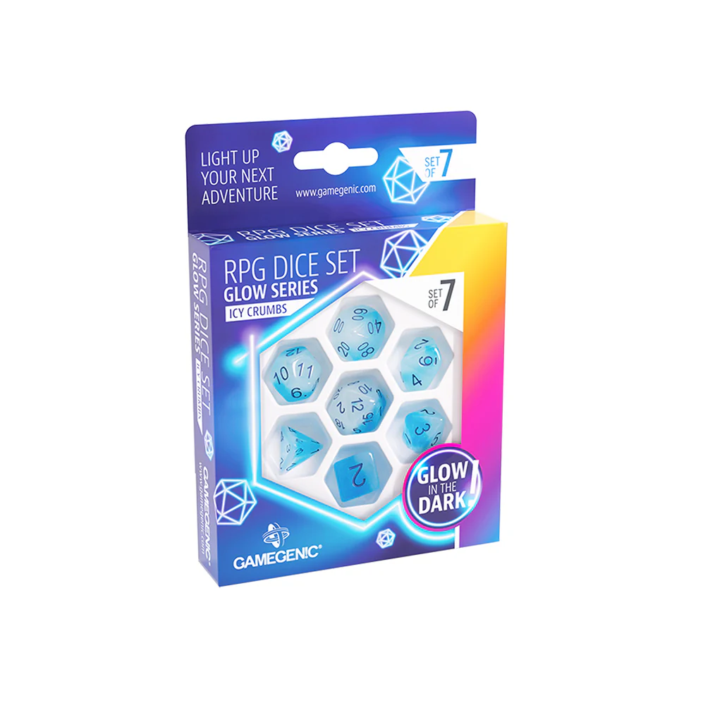 Gamegenic Glow Series - Icy Crumbs - RPG Dice Set (7 pcs) - Image 2