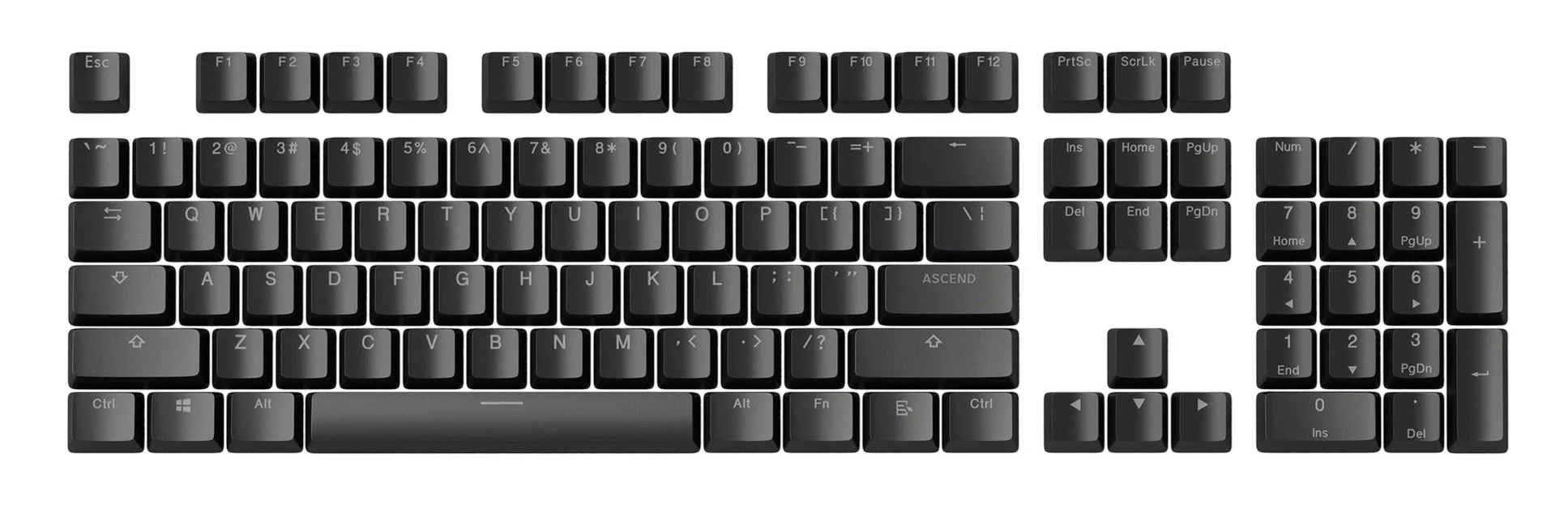Glorious PC Black 104 Key OEM Profile Double Shot ABS Keycap Set
