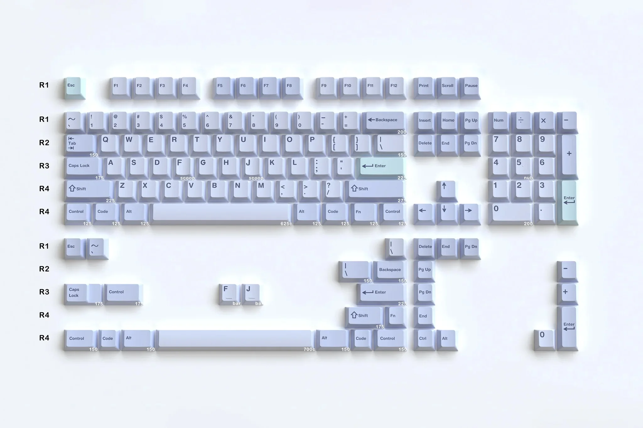 GMK Astral Light Base 135 Key Cherry Profile ABS Keycap Set