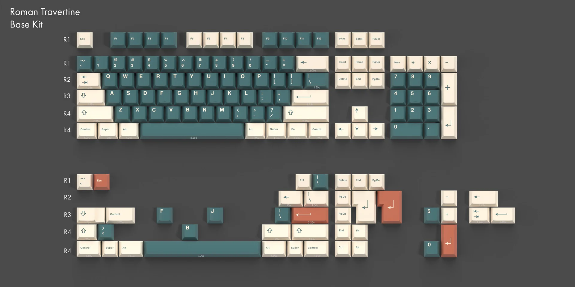 GMK Marmoreal Base 147 Key Cherry Profile Double Shot ABS Keycap Set