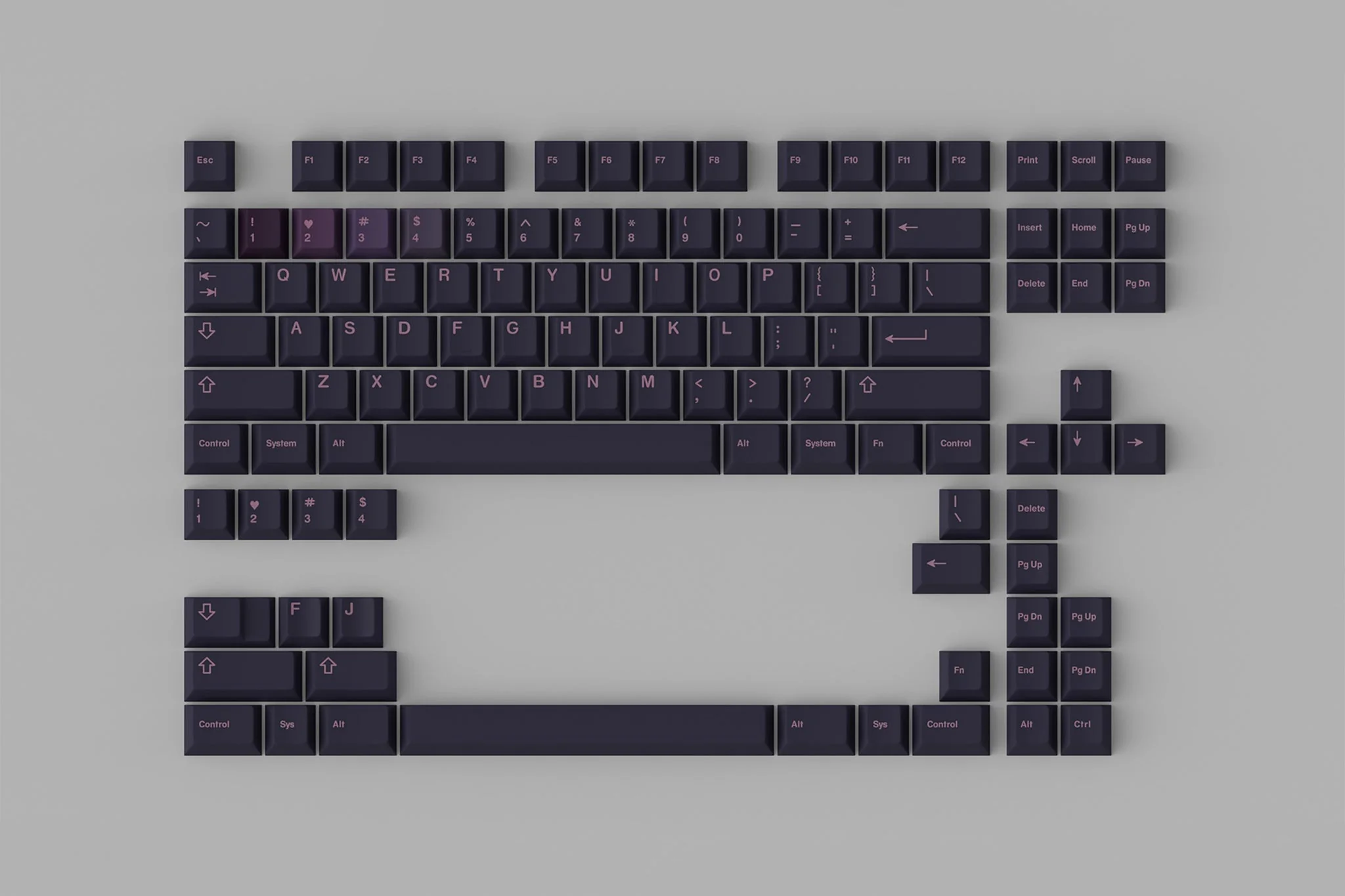 GMK Rouge R2 Base 114 Key Cherry Profile Double Shot ABS Keycap Set