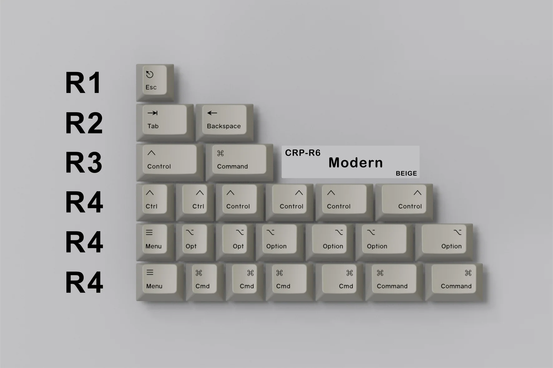 HammerWorks CRP Modern Beige 25 Key Cherry Profile Dye Sub Keycap Set