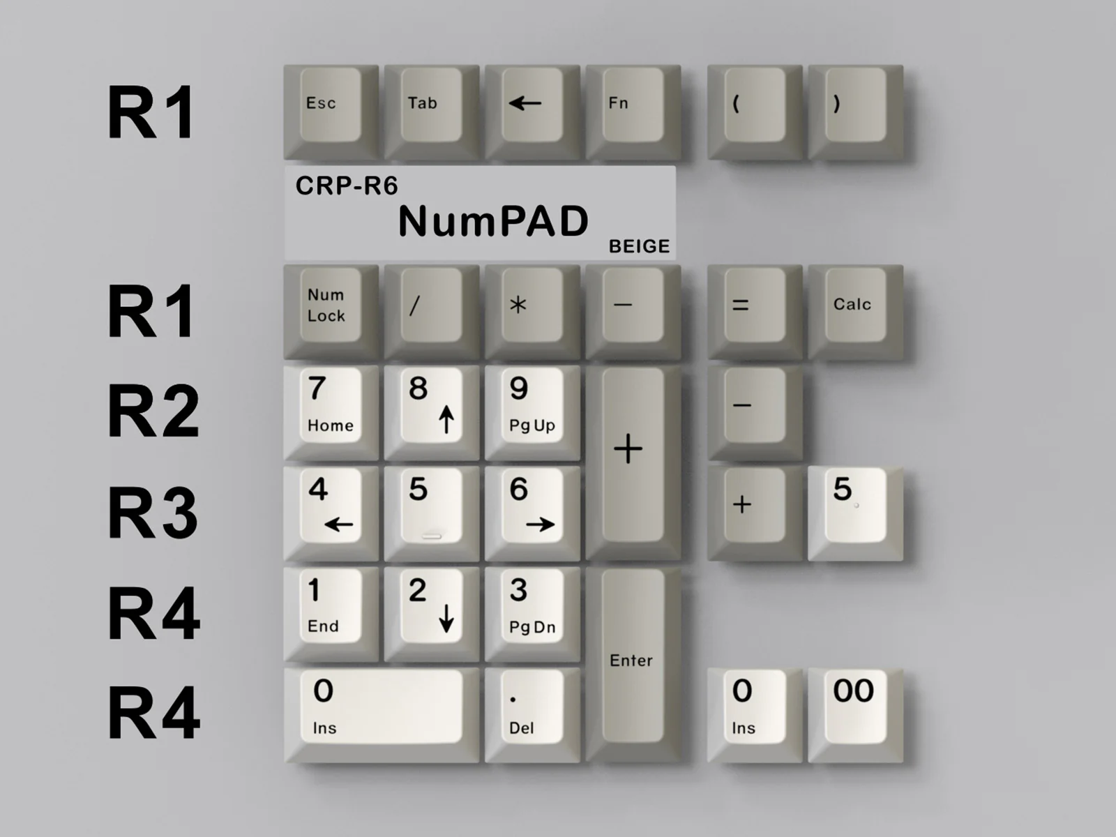 HammerWorks CRP Numpad Beige 30 Key Cherry Profile Dye Sub Keycap Set