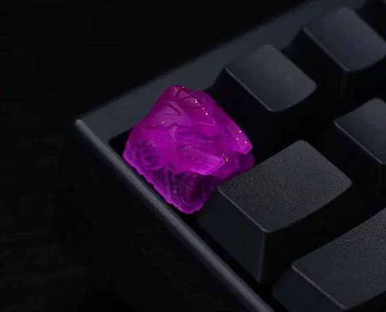 Hot Keys Project HKP Berserker Purple Glitter Artisan Keycap - Image 3