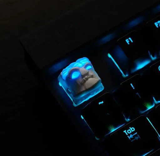 Hot Keys Project HKP Deadhead White & Blue Artisan Keycap - Image 2