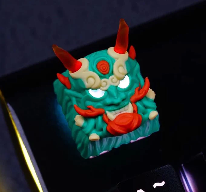 Hot Keys Project HKP Dragon King Teal Orange Artisan Keycap