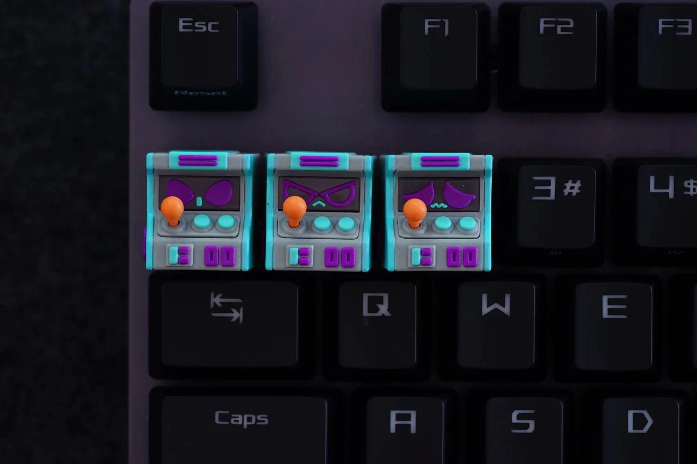 Hot Keys Project HKP Error Angry Grey Blue Purple Artisan Keycap - Image 2