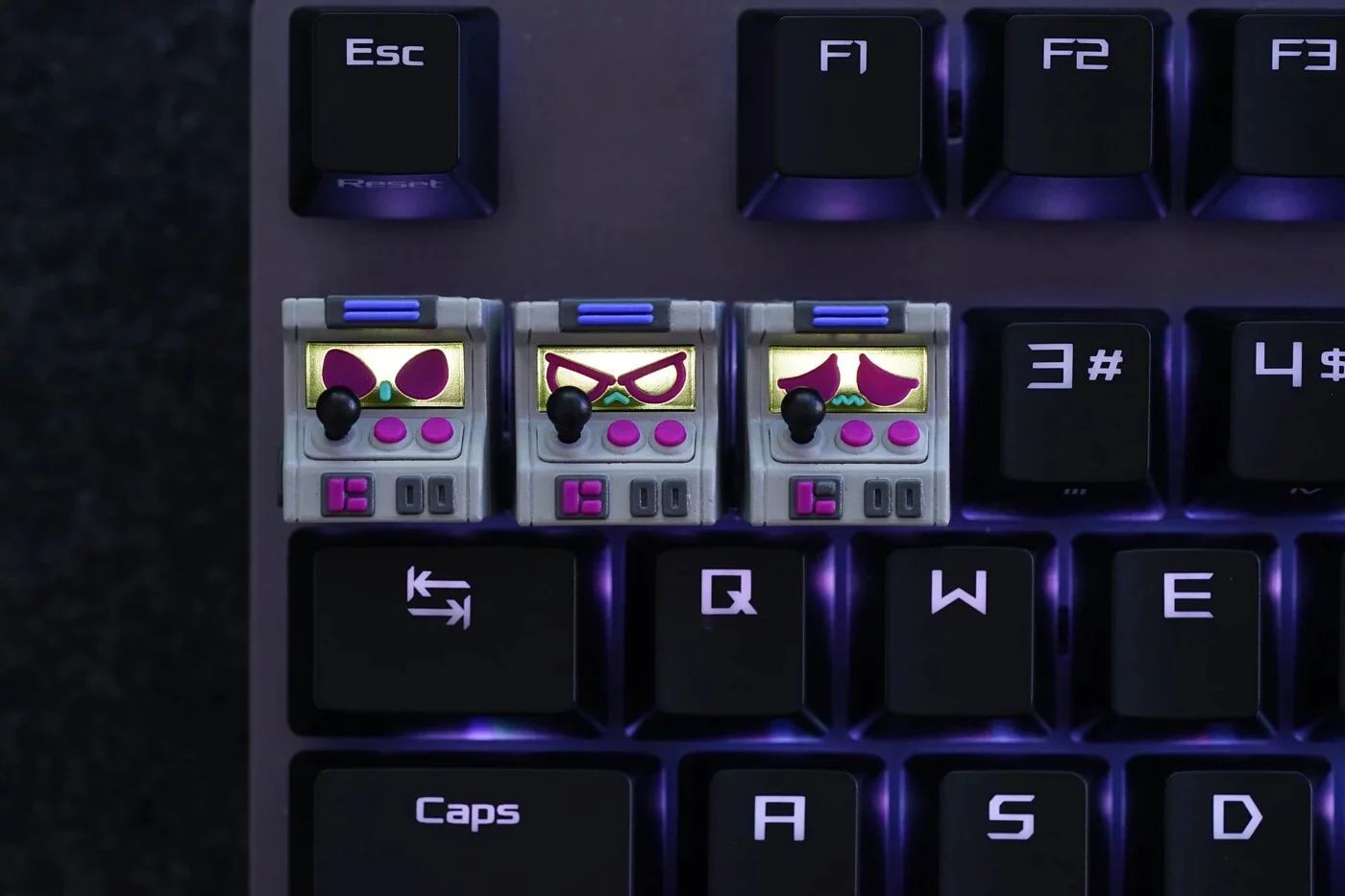 Hot Keys Project HKP Error Angry Grey Purple Artisan Keycap - Image 2