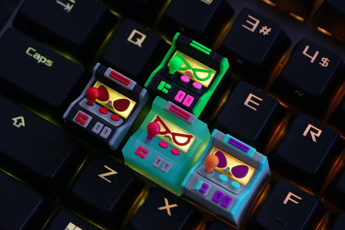 Hot Keys Project HKP Error Angry Trans Blue Red Artisan Keycap - Image 5