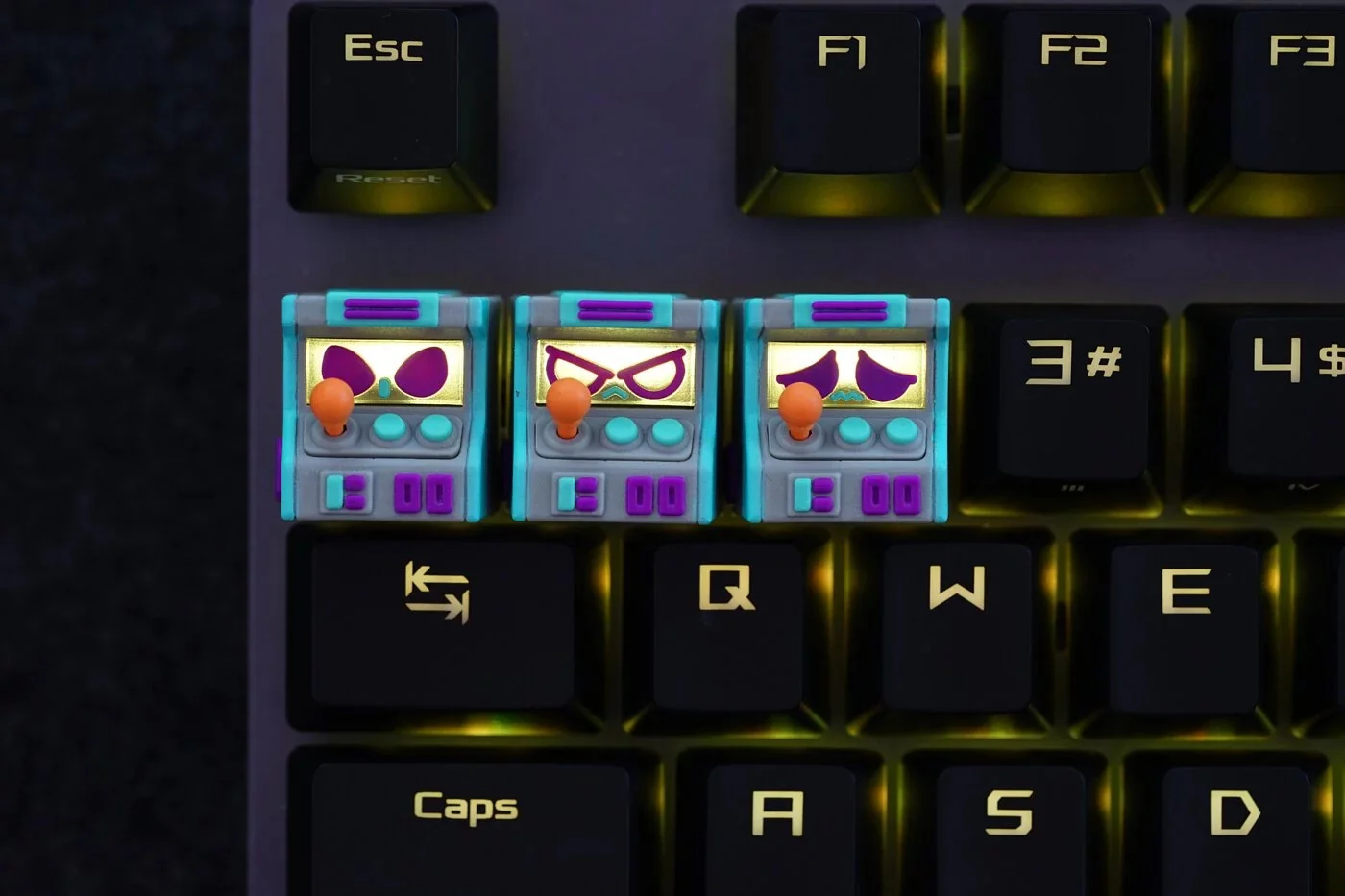 Hot Keys Project HKP Error Sad Grey Blue Purple Artisan Keycap - Image 4