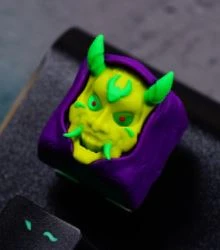 Hot Keys Project HKP Hannya Demon Purple / Green Artisan Keycap - Image 2