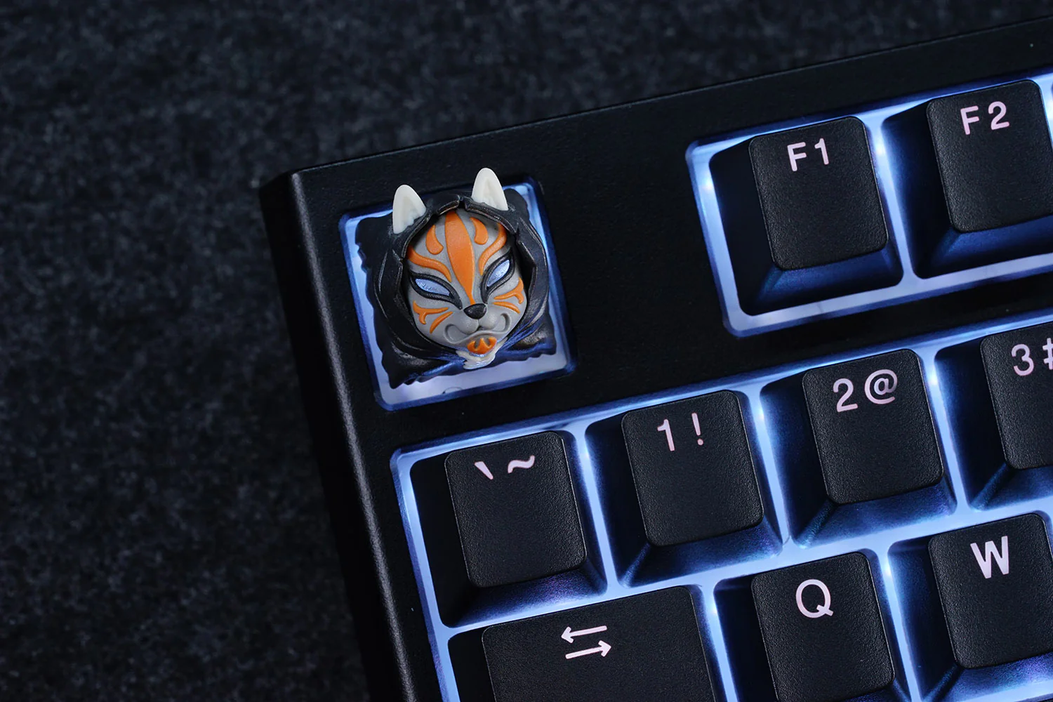 Hot Keys Project HKP Kitsune Grey Orange Artisan Keycap - Image 2