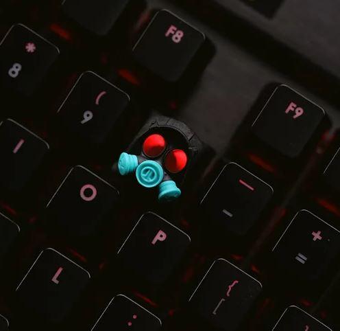 Hot Keys Project HKP Specter Black x Aqua Green Artisan Keycap - Image 3