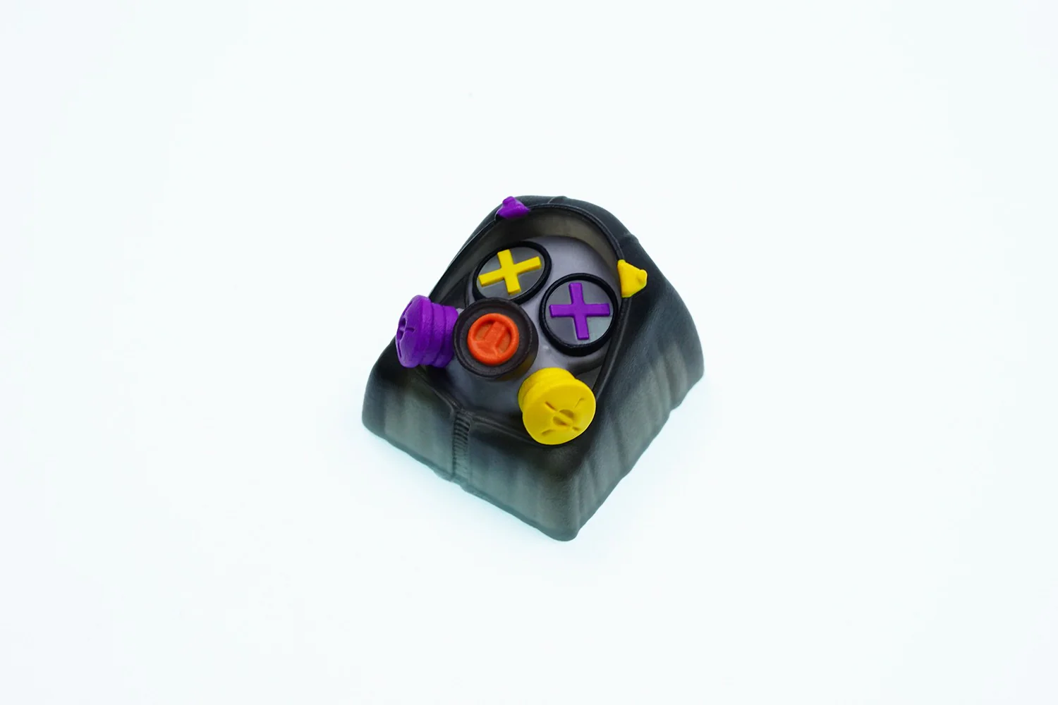 Hot Keys Project HKP Specter Crosseyes Grey / Yellow / Purple Artisan Keycap - Image 2