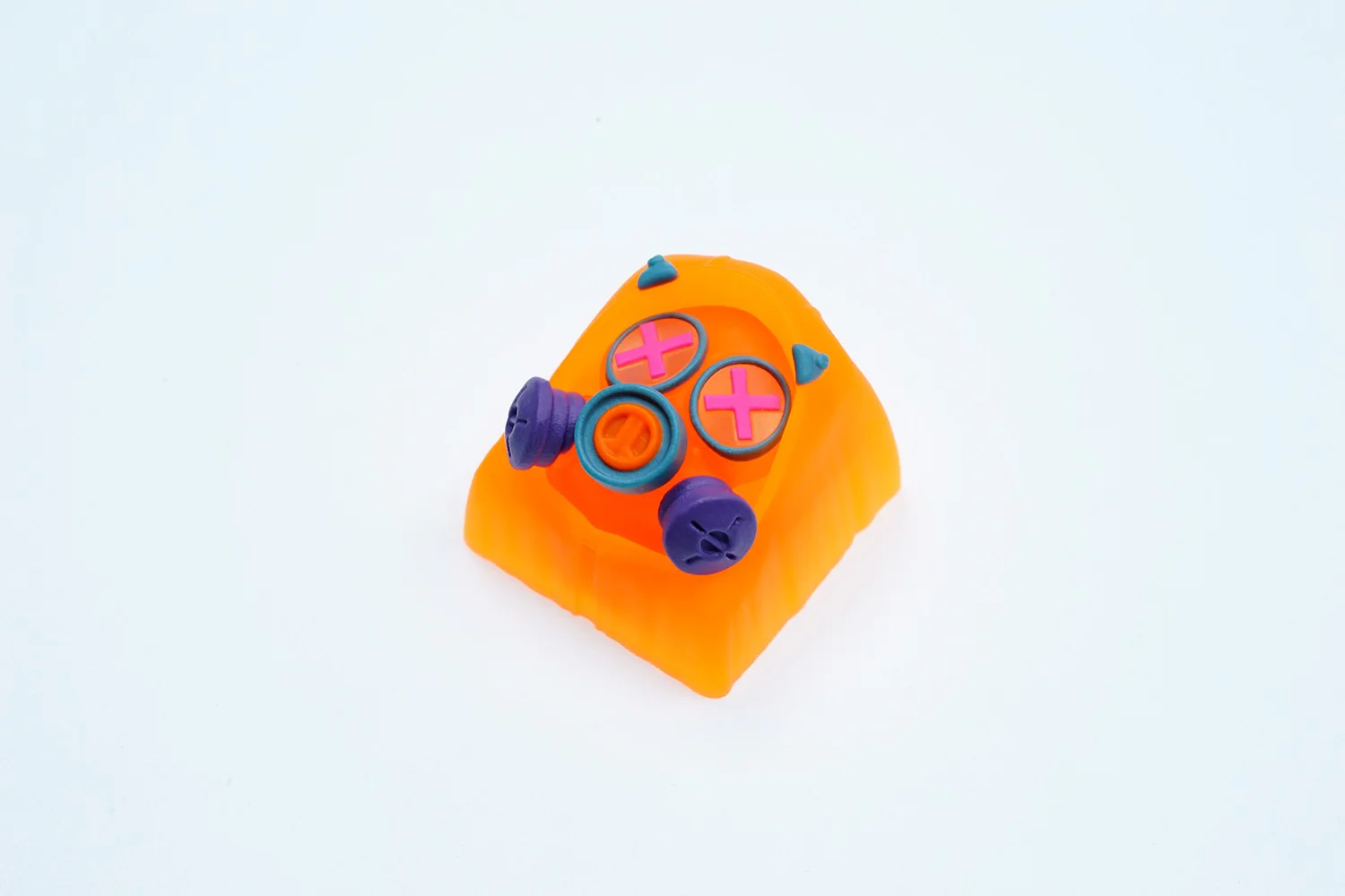 Hot Keys Project HKP Specter Crosseyes Neon Orange Artisan Keycap - Image 2