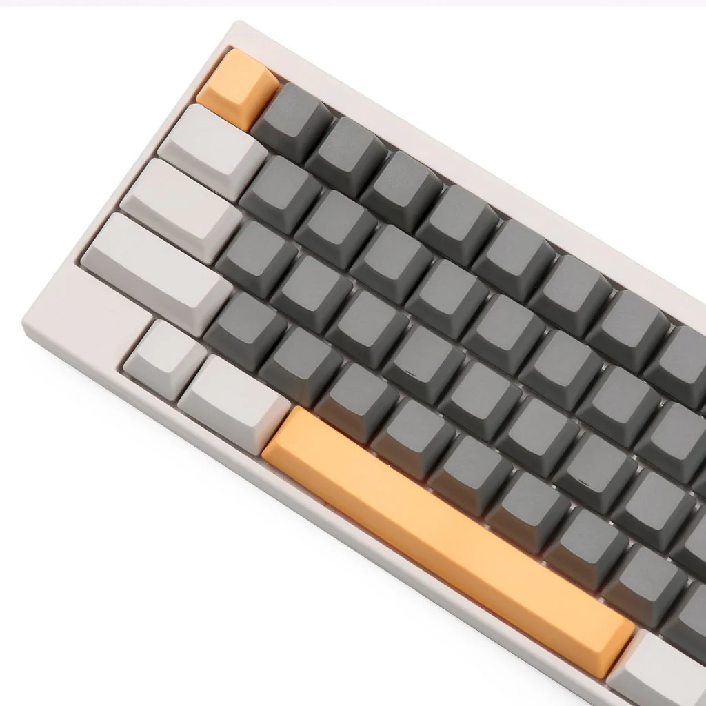 KBDFans Blank Grey and White 63 Key SS2 Profile PBT Topre Keycap Set - Image 3