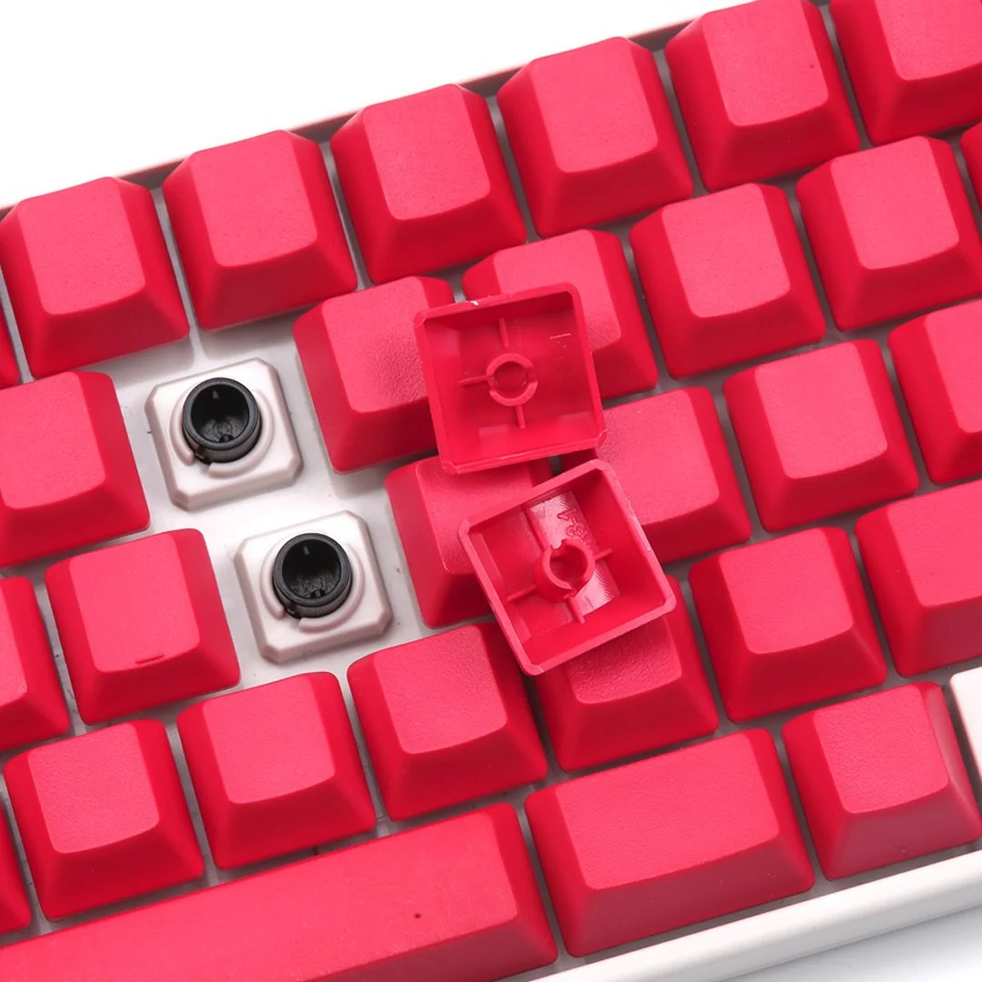 KBDFans Blank Red 60 Key OEM Profile PBT Topre Keycap Set - Image 4