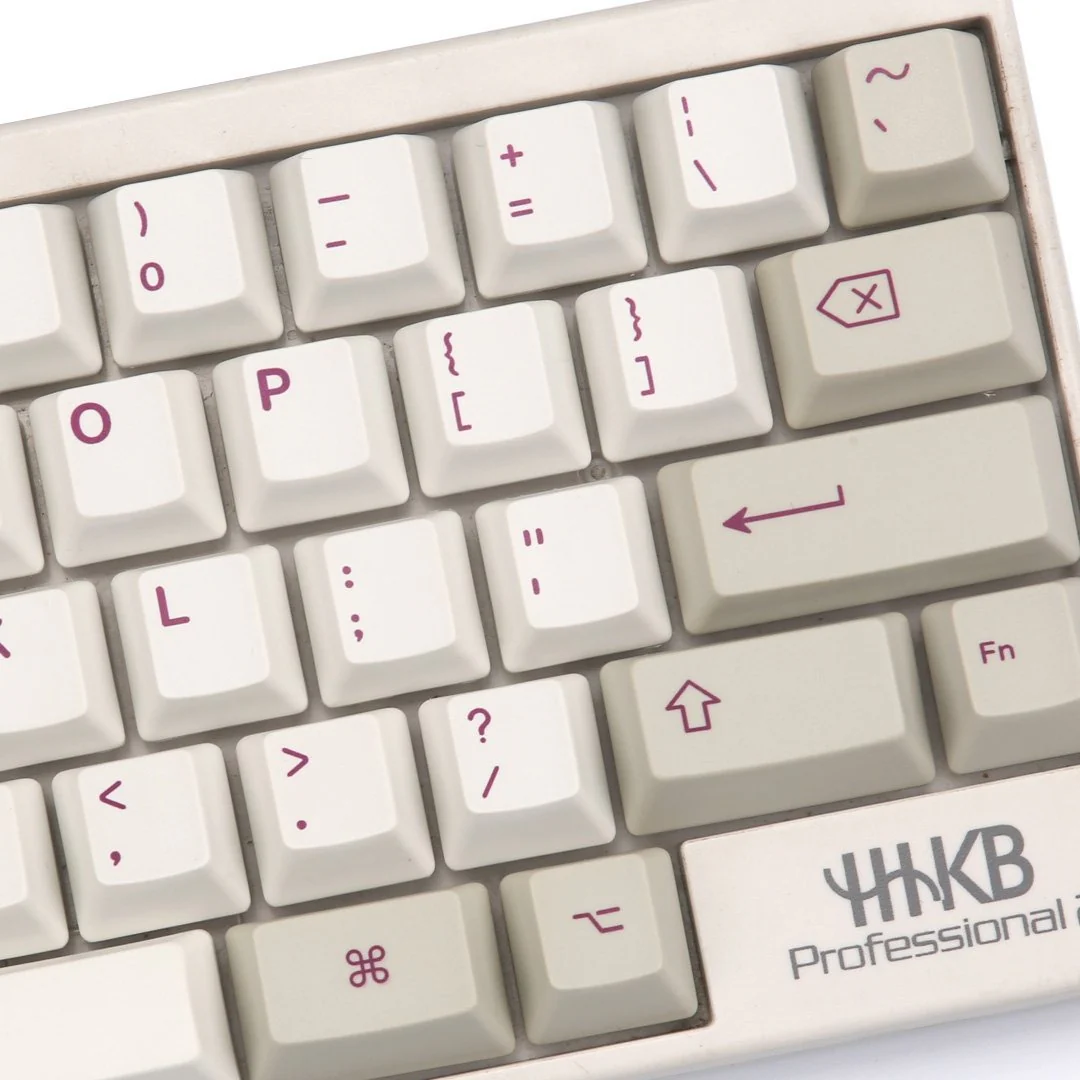 KBDFans Purple / White HHKB 60 Key OEM Profile Dye Sub PBT Topre Keycap Set - Image 3