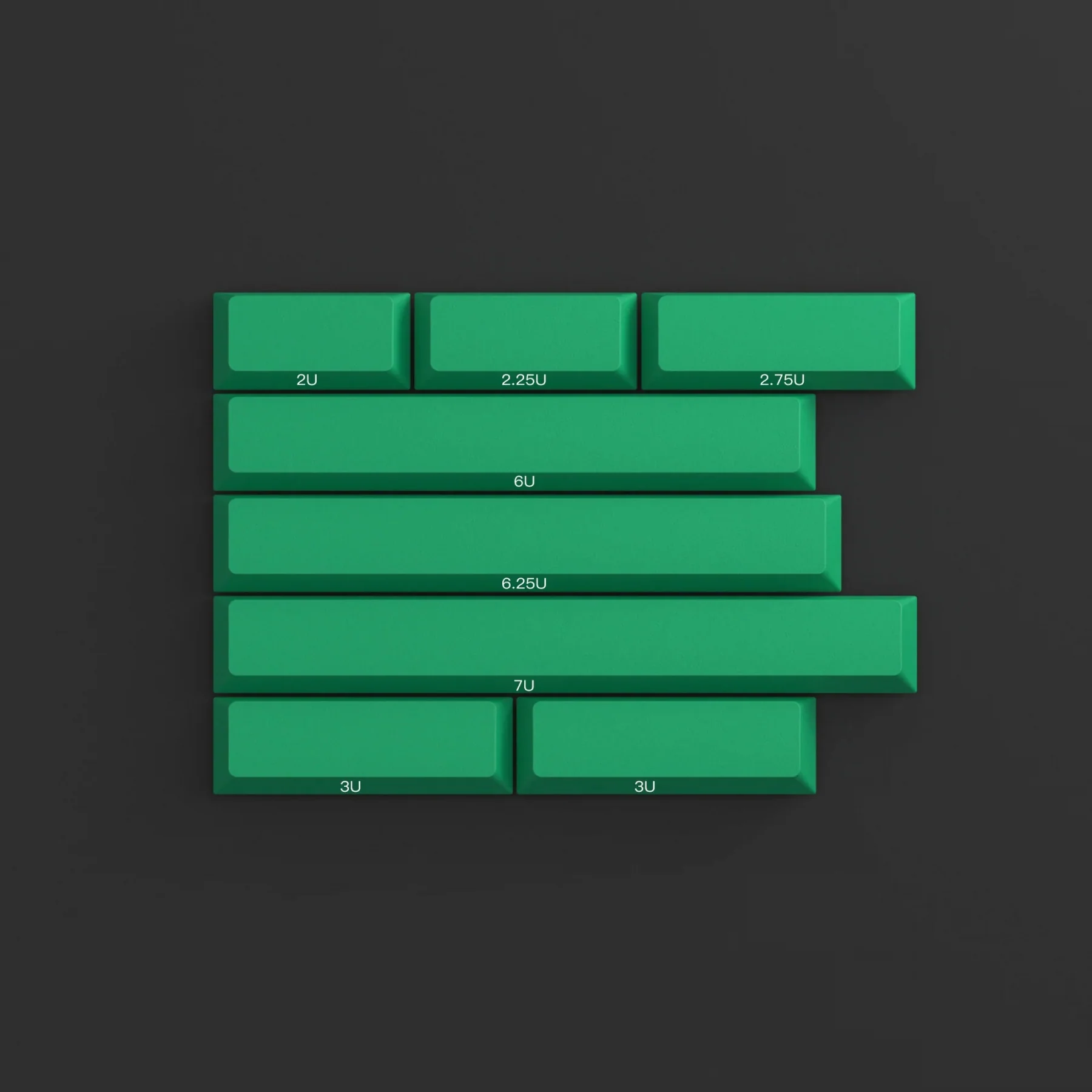 KBDFans PBTfans Dolch Green Spacebar Kit 8 Key Cherry Profile Double Shot PBT Add-on Keycap Set