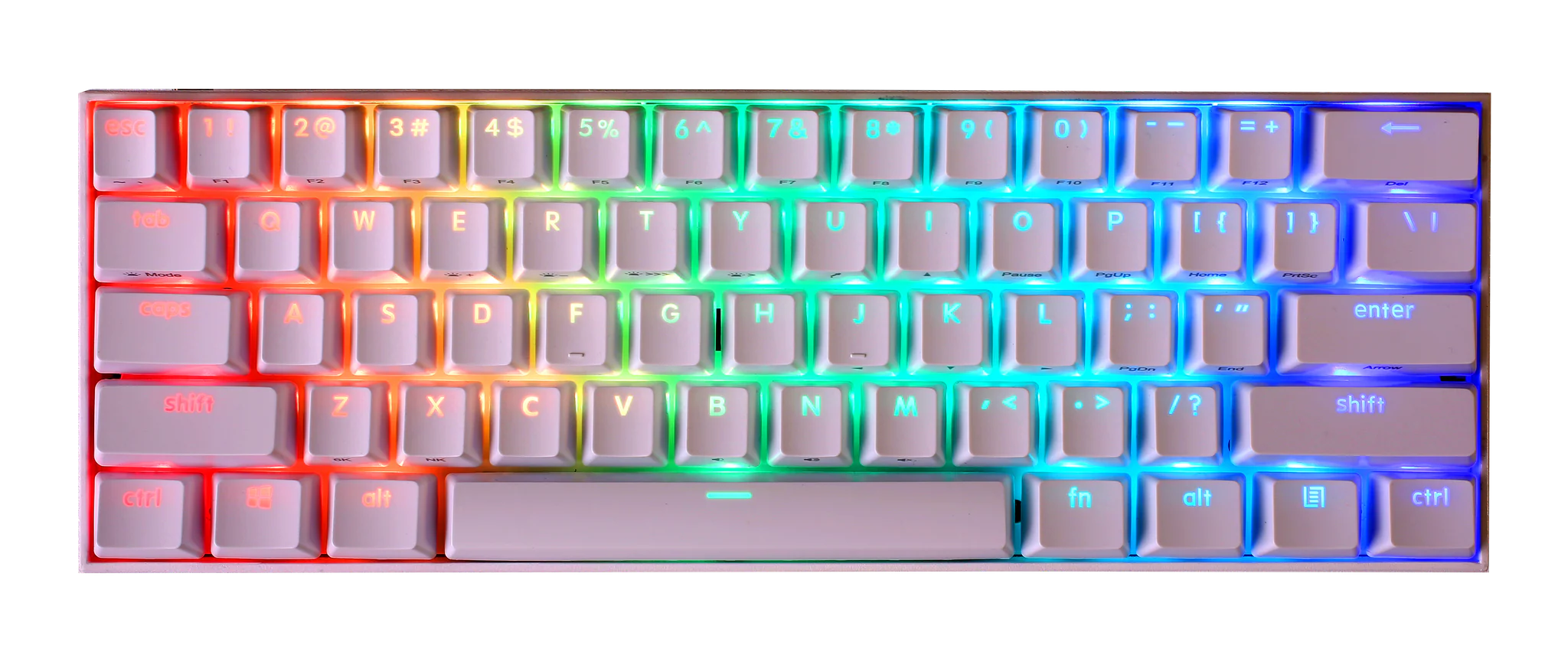 KBParadise V60 The 2 White RGB LED 60% Double Shot PBT Hotswap Mechanical Keyboard
