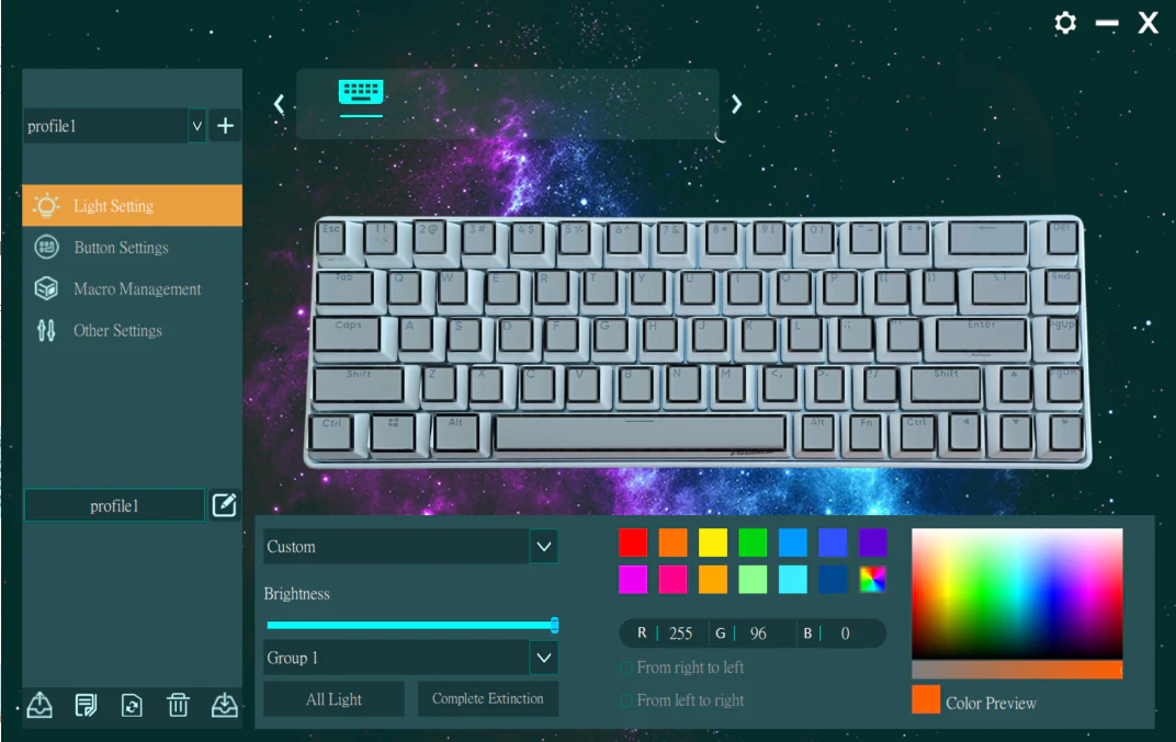 KBParadise V65 Great Wave 65% Hotswap RGB Double Shot PBT Mechanical Keyboard - Image 10