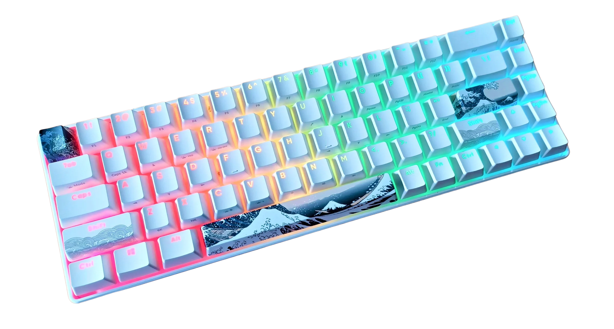 KBParadise V65 Great Wave 65% Hotswap RGB Double Shot PBT Mechanical Keyboard - Image 4