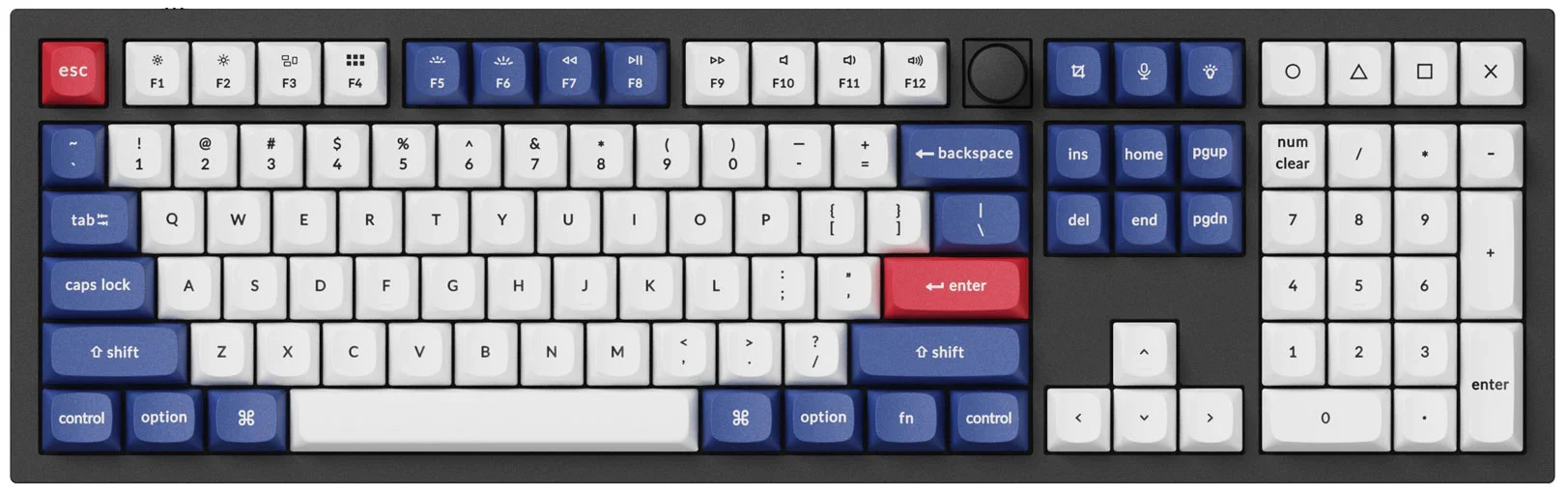 Keychron Blue / White 141 Key OSA Profile Double Shot PBT Keycap Set - Image 2