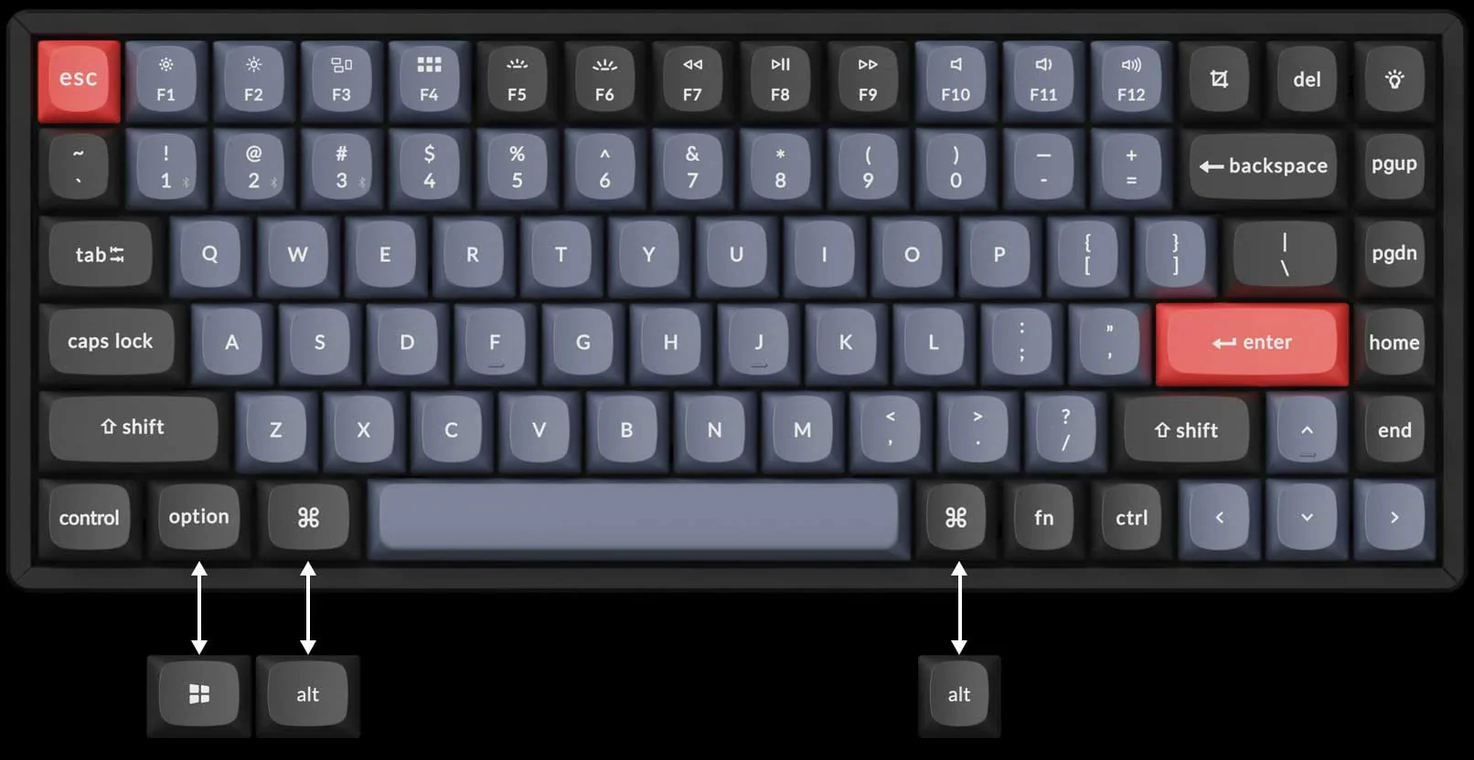 Keychron K2 Pro 75% Bluetooth RGB Win + Mac Double Shot PBT Mechanical Keyboard - Image 6