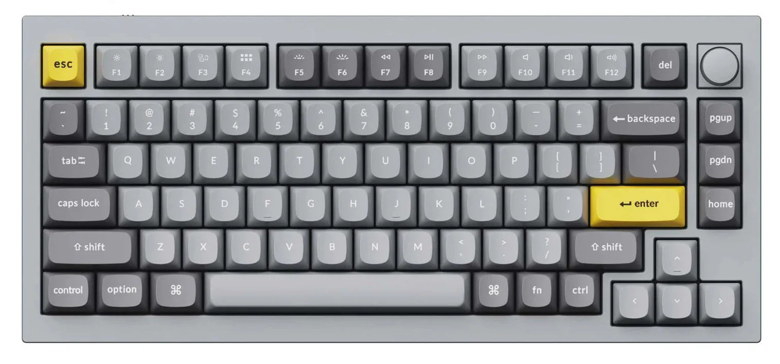 Keychron Q1 V2 w/ Knob Aluminum 75% Hotswap RGB Win + Mac Mechanical Keyboard - Image 2
